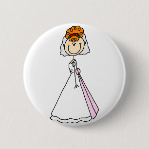 Strawberry Blond Bride Button