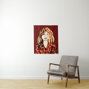 Strawberry blonde haarige Lass Tapestry Wandteppich
