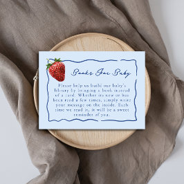 Strawberry Blue Baby Shower Books For Baby Library Begleitkarte
