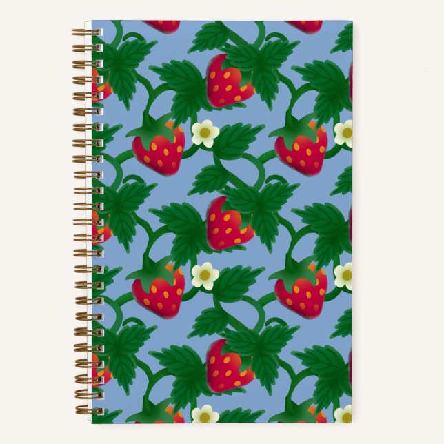 Strawberry Blue Notizbuch (Vorderseite)