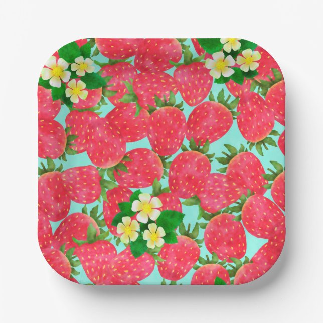 Strawberry Blue Pappteller (Vorderseite)