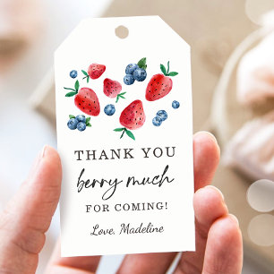 Strawberry Blueberry Berry Much Favor Tag Geburtst Geschenkanhänger