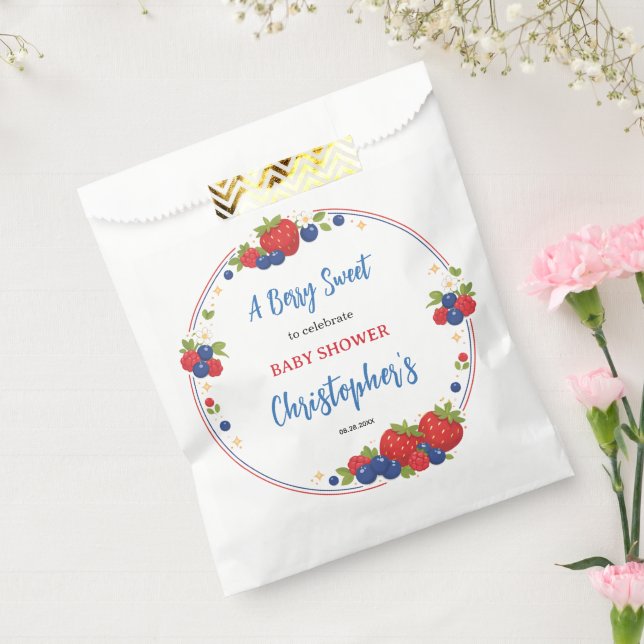 Strawberry Blueberry Berry Sweet Baby Shower Geschenktütchen (Versiegelt)