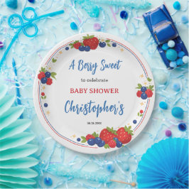 Strawberry Blueberry Berry Sweet Baby Shower Pappteller