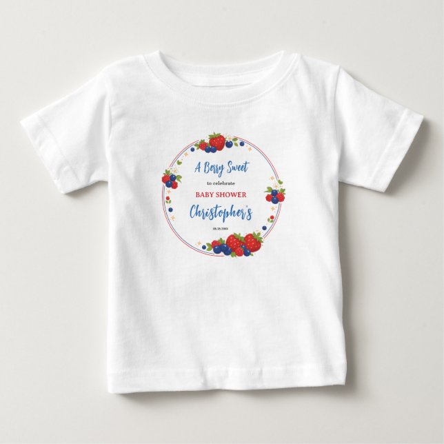 Strawberry Blueberry Berry Sweet Baby Shower T-shirt (Vorderseite)