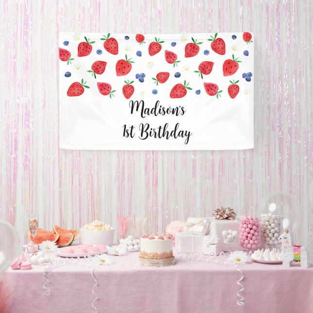 Strawberry Blueberry Birthday Banner (Party)