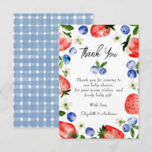 Strawberry Blueberry Boy Baby Dusche Dankeskarte