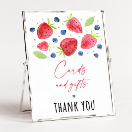 Strawberry Blueberry Geburtstagsgeschenke Zeichen Poster