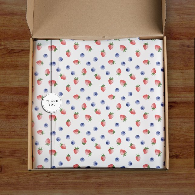 Strawberry Blueberry Pattern Berry Sweet White Seidenpapier (Strawberry Blueberry Pattern Berry Sweet White Tissue Paper
)