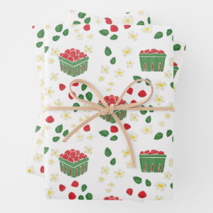 Strawberry Blume Erdbeere Fields Berry First Geschenkpapier Set