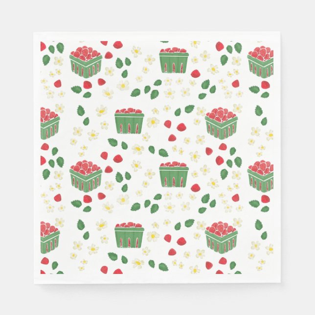 Strawberry Blume Erdbeere Fields Berry First Serviette (Vorderseite)