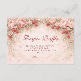 Strawberry Blush Floral Diapper Raffle Begleitkarte