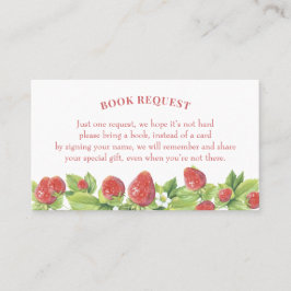 Strawberry Book Request or Book Book Card Visitenkarte