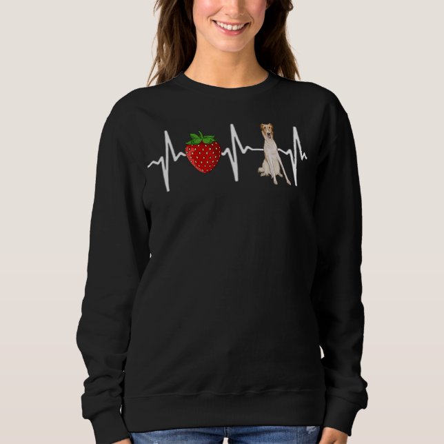 Strawberry Borzoi Heartbeat Dog Sweatshirt (Vorderseite)