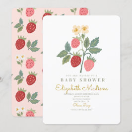 Strawberry Bouquet Blossom Babydusche Einladung