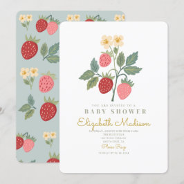 Strawberry Bouquet Blossom Babydusche Einladung