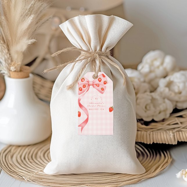 Strawberry Bow Brautparty Geschenkanhänger (Von Creator hochgeladen)