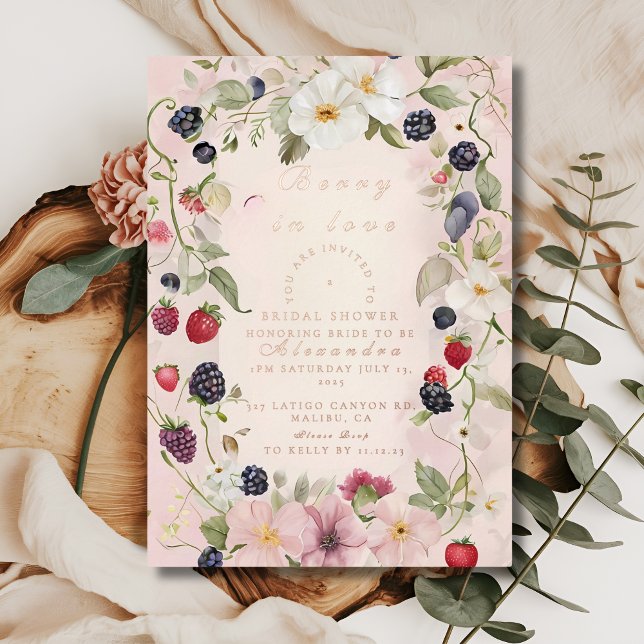 Strawberry Bow Bridal Shower Invitation Folieneinladung (Von Creator hochgeladen)