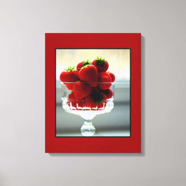 Strawberry Bowl Wrapped Canvas Leinwanddruck (Vorderseite)