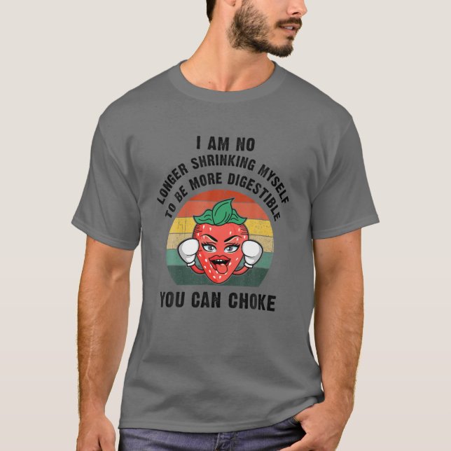 Strawberry Boxing Funny, ich bin nicht mehr Schrum T-Shirt (Vorderseite)