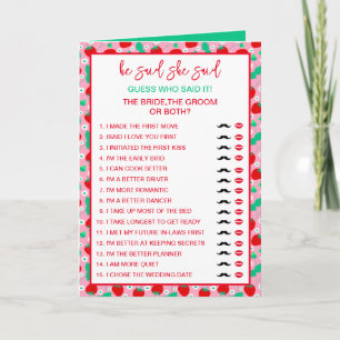 Strawberry Braut oder Groom Guess, der sagte, es S Karte