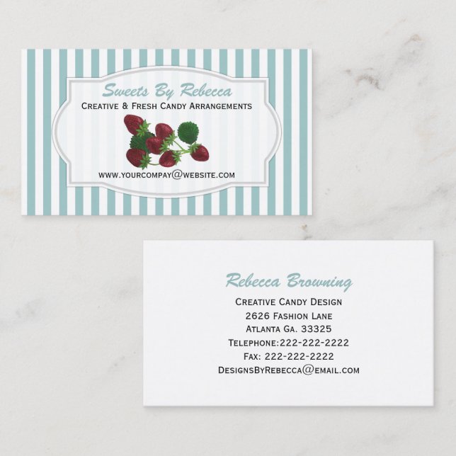 Strawberry Business Card Visitenkarte (Vorne/Hinten)
