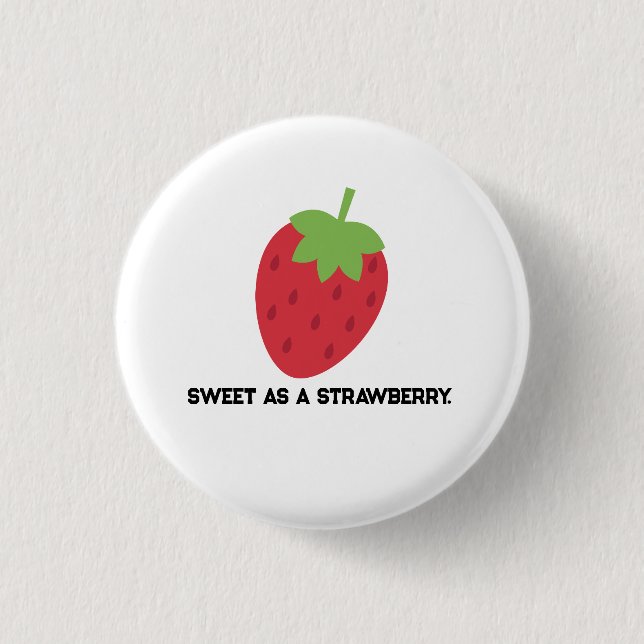 Strawberry Button | Cute Fruit-Themed Pin (Vorderseite)