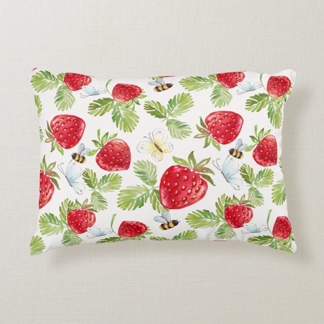 Strawberry Buzz Accent Pillow Dekokissen (Vorderseite)