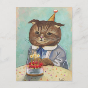 Strawberry Cake Birthday Kitty Postkarte