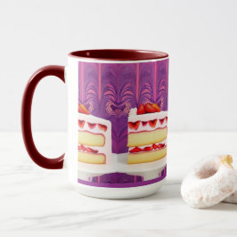 Strawberry Cake Generative Art Combo Tasse