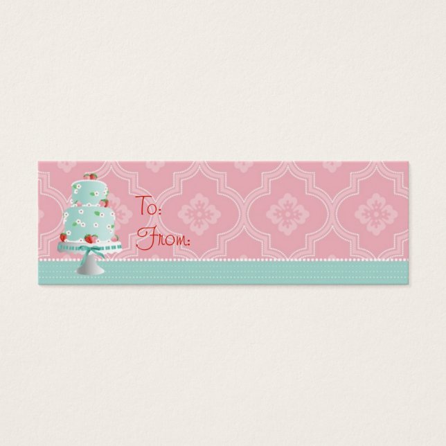 Strawberry Cake Skinny Gift Tag (Vorderseite)