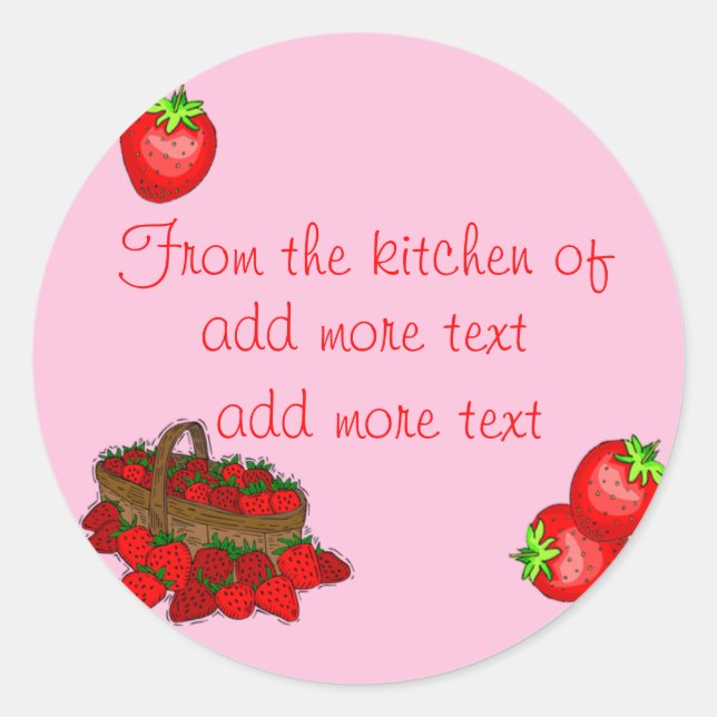 Strawberry Canning Labels Runder Aufkleber (Vorderseite)
