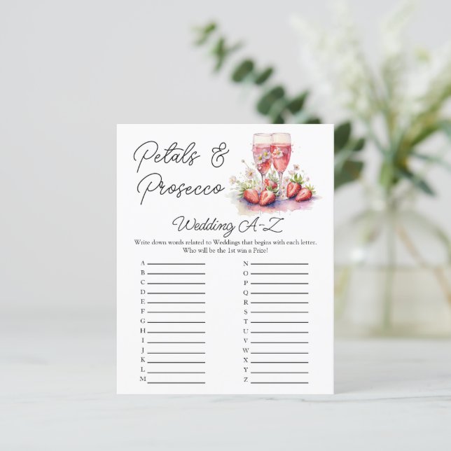 Strawberry Champagne Brautparty Wedding Game (Stehend Vorderseite)