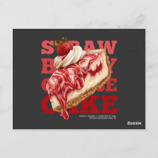 Strawberry Cheesecake Aesthetic Food (dark) Postkarte