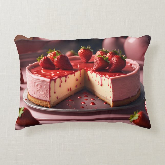 Strawberry Cheesecake Dekokissen (Vorderseite)