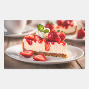 Strawberry Cheesecake Rechteckiger Aufkleber