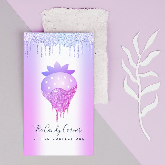 Strawberry Chocolate Confection Lila Tropfen Visitenkarte (Von Creator hochgeladen)