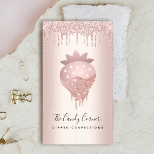 Strawberry Chocolate Confection Rose Gold Tropfen Visitenkarte