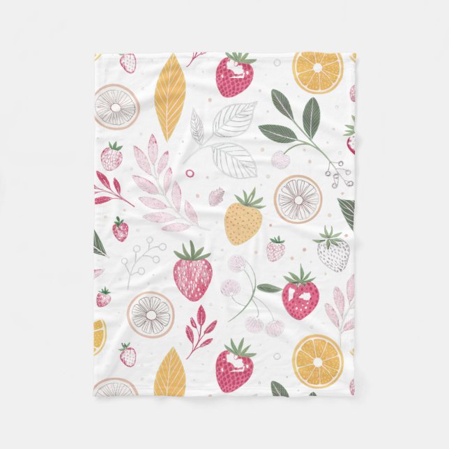 Strawberry Citrus Cozy Baby Fleece Blanket (Vorderseite)