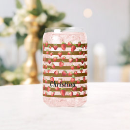 Strawberry Cocoa Streifen personalisieren Dosenglas