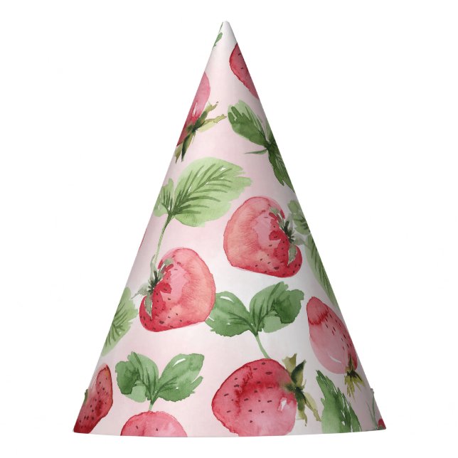 Strawberry Cone Paper Party Hat Partyhütchen (Vorderseite)