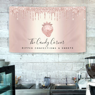 Strawberry Confection Rose Gold Glitzer Tropfen Ch Banner