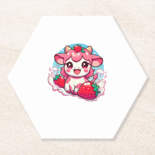 Strawberry Cow Kawaii Anime Strawberry Milk _3 Untersetzer