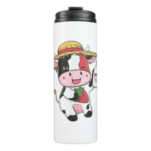 Strawberry Cow Kawaii Anime Strawberry Milk _7 Thermosbecher