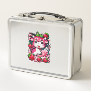 Strawberry Cow Kawaii Anime Strawberry Milk Metall Brotdose