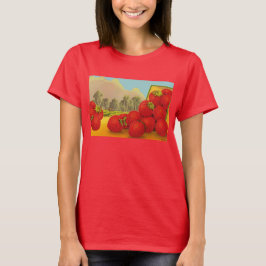 Strawberry Crate Art Retro T - Shirt
