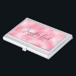 Strawberry & Cream Modern Imitats Glitzer Visitenkarten Etui<br><div class="desc">Elegante moderne Imitate Glitzer Erdbeere und Creme Töne anpassbare Vorlage.</div>