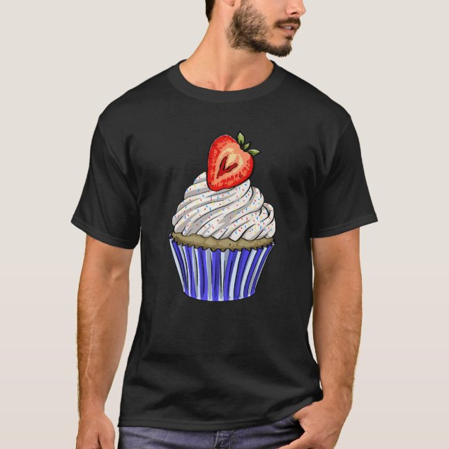Strawberry Cup Cakes Plain  Women Baking Muffins L T-Shirt (Vorderseite)