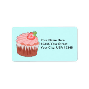 Strawberry Cupcake Address Label Adressaufkleber