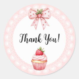 Strawberry Cupcake Baby Shower Danke Stickers